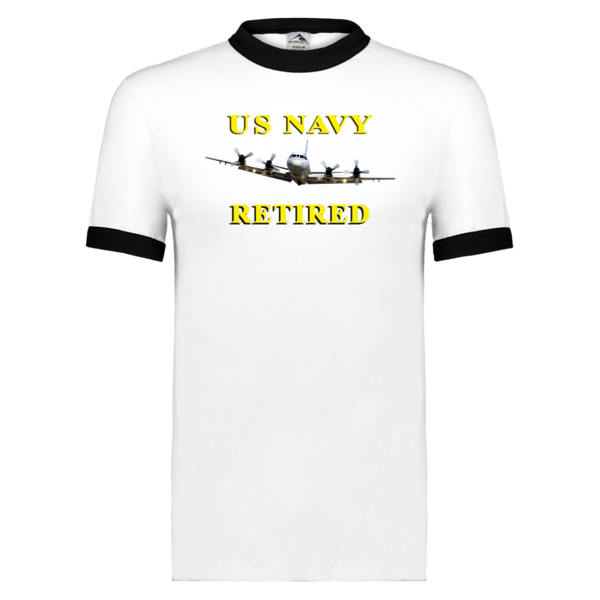 Navy Retired 1 Unisex Ringer Tee