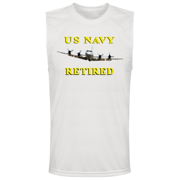 Navy Retired 1 Team 365 Muscle T-Shirt