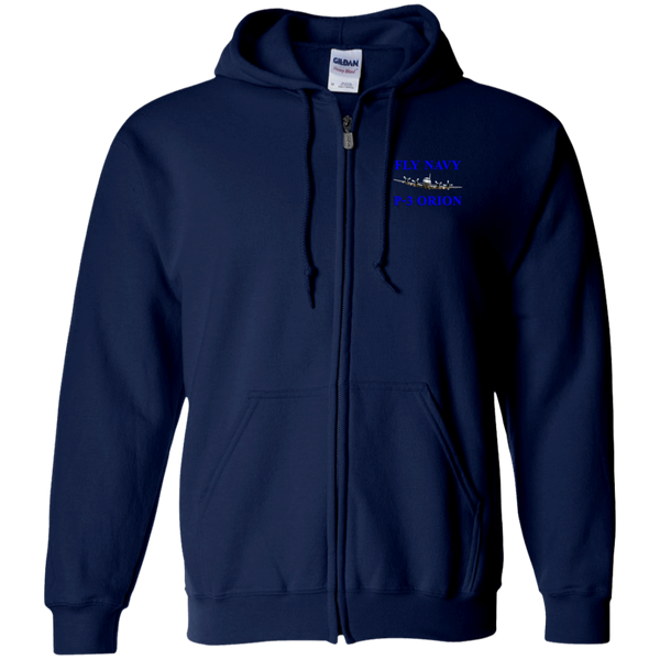 Fly Navy P-3 1 Zip Up Hooded Sweatshirt