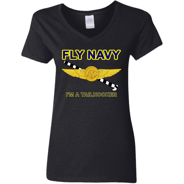 Fly Navy Tailhooker 2 Ladies' V-Neck T-Shirt