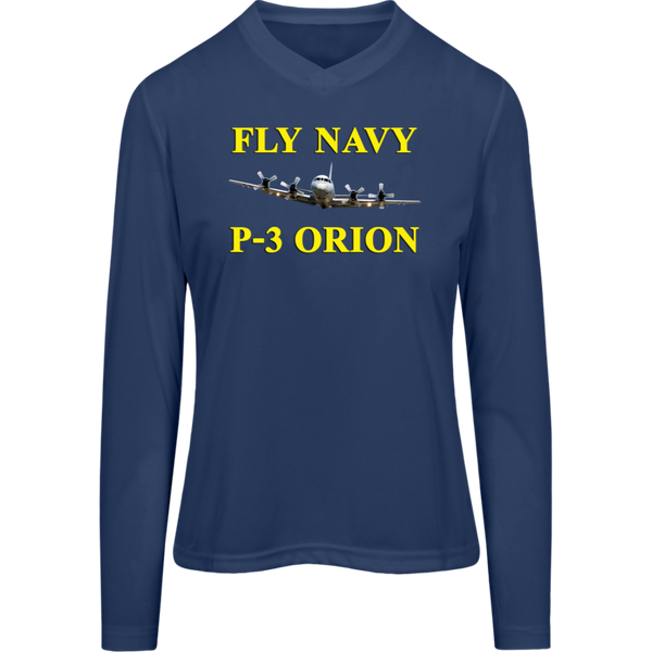 Fly Navy P-3 3 Team 365 Ladies' Zone LS Tee