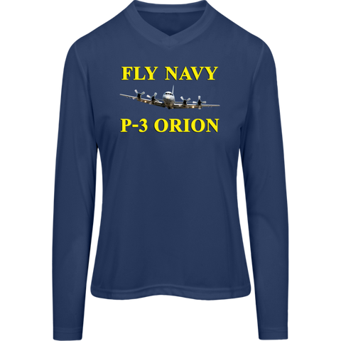 Fly Navy P-3 3 Team 365 Ladies' Zone LS Tee