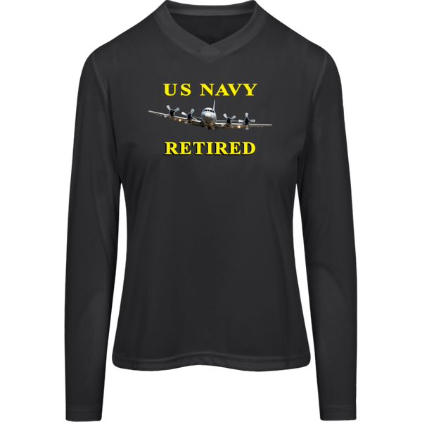 Navy Retired 1 Team 365 Ladies' Zone LS Tee