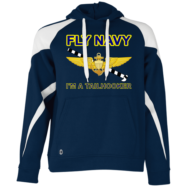 Fly Navy Tailhooker 1 Athletic Colorblock Fleece Hoodie