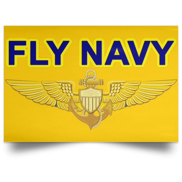 Fly Navy Aviator Poster - Landscape