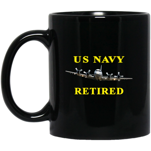 Navy Retired 1 Black Mug - 11oz