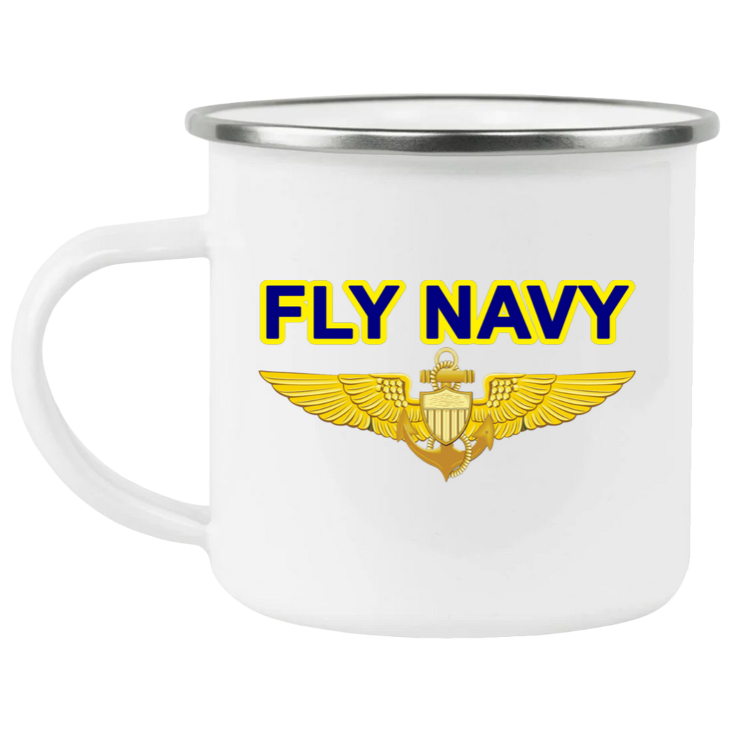 Fly Navy Aviator Enamel Camping Mug