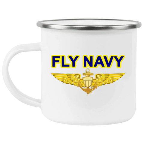 Fly Navy Aviator Enamel Camping Mug