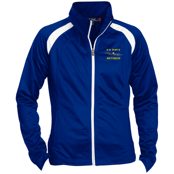 Navy Retired 1 Ladies' Raglan Sleeve Warmup Jacket