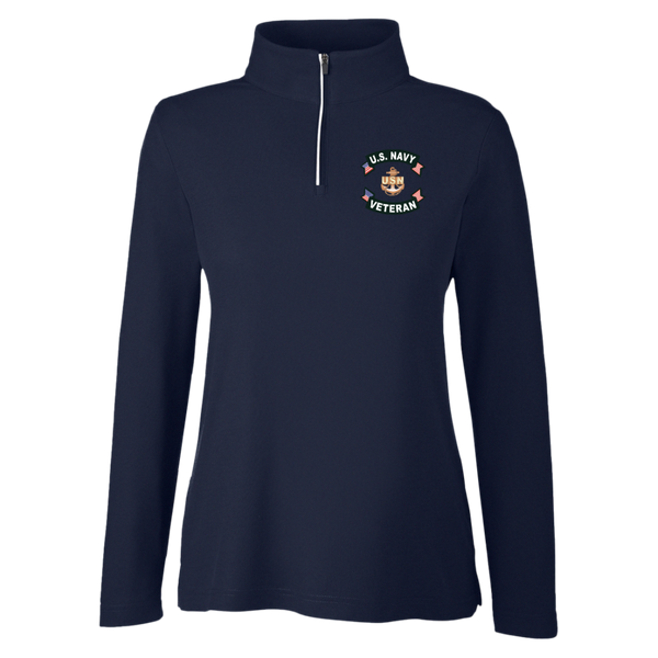 Navy Vet 1 Core 365 Ladies' Fusion Quarter Zip