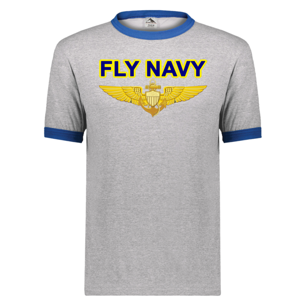 Fly Navy Aviator Unisex Ringer Tee