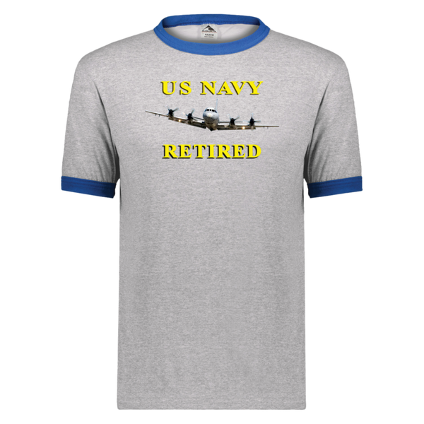 Navy Retired 1 Unisex Ringer Tee