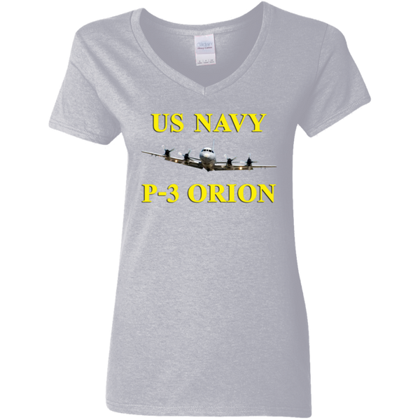 US Navy P-3 3 Ladies' V-Neck T-Shirt