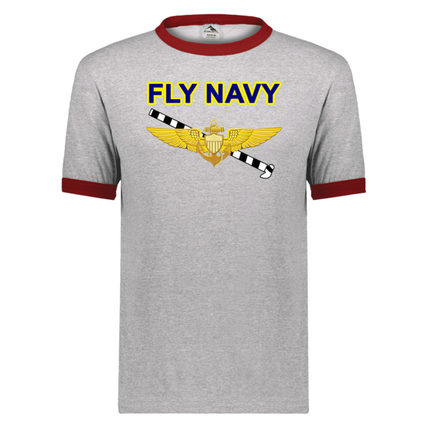 Fly Navy Tailhook 1 Unisex Ringer Tee