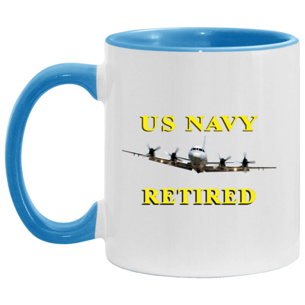 Navy Retired 1 Accent Mug - 11oz