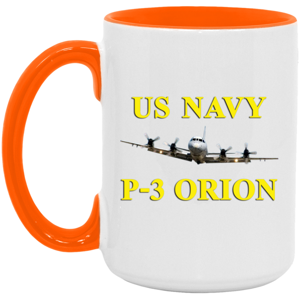 US Navy P-3 3 Accent Mug - 15oz