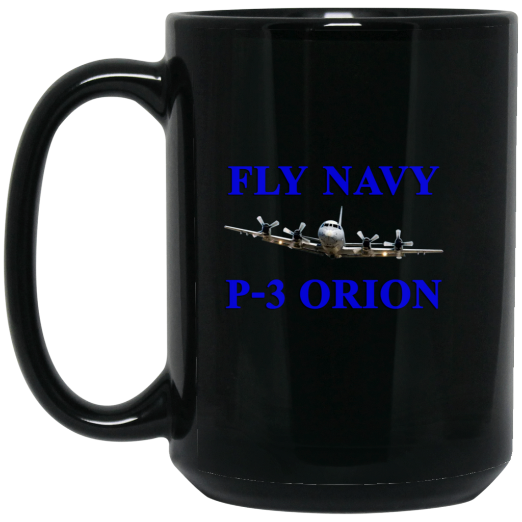 Fly Navy P-3 1 Black Mug - 15oz