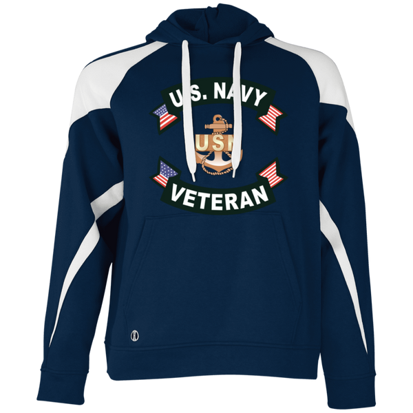 Navy Vet 1 Athletic Colorblock Fleece Hoodie