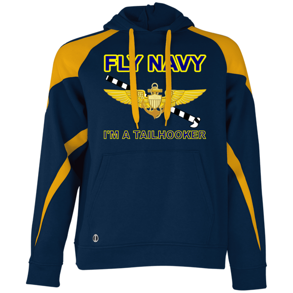 Fly Navy Tailhooker 1 Athletic Colorblock Fleece Hoodie