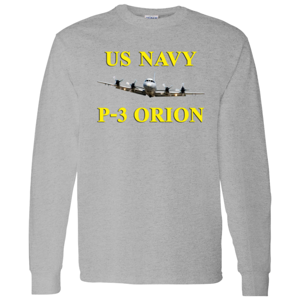 US Navy P-3 3 LS Cotton T-Shirt