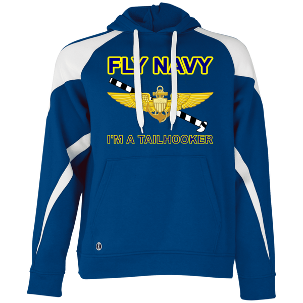 Fly Navy Tailhooker 1 Athletic Colorblock Fleece Hoodie