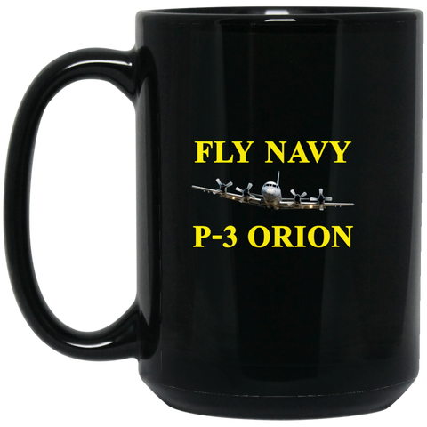 Fly Navy P-3 3 Black Mug - 15oz