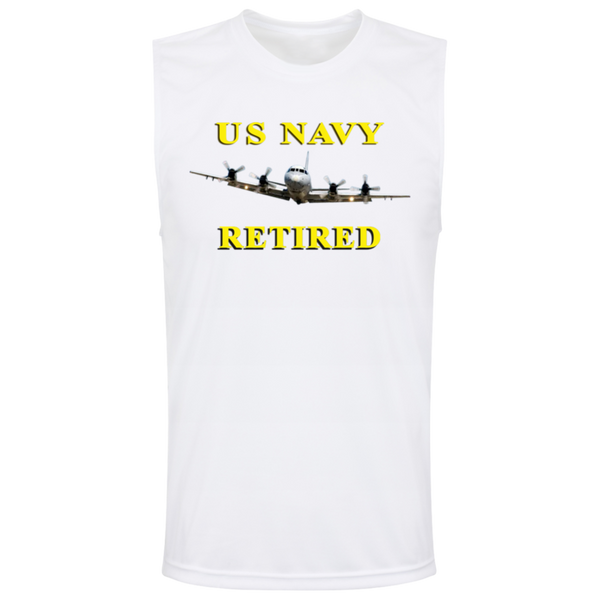 Navy Retired 1 Team 365 Muscle T-Shirt