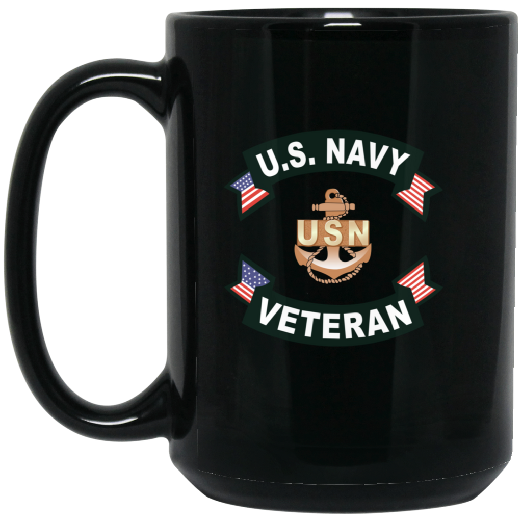 Navy Vet 1 Black Mug - 15oz