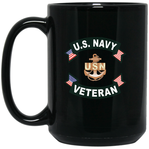 Navy Vet 1 Black Mug - 15oz