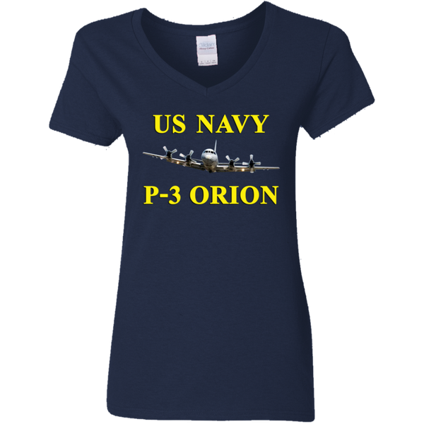 US Navy P-3 3 Ladies' V-Neck T-Shirt