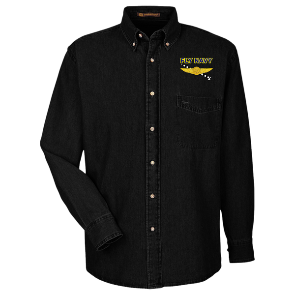 Fly Navy Tailhook 2 Harriton LS Denim Shirt