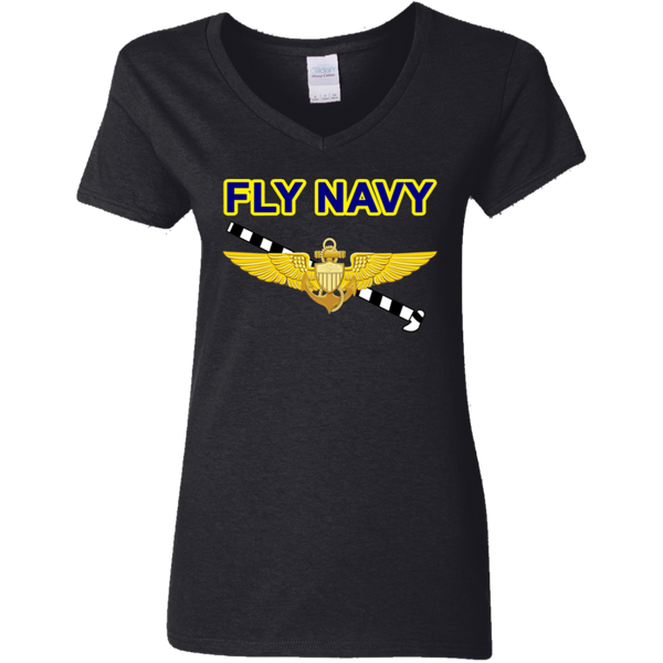 Fly Navy Tailhook 1 Ladies' V-Neck T-Shirt