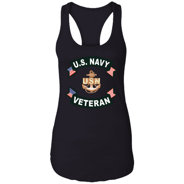 Navy Vet 1 Ladies' Ideal Racerback Tank