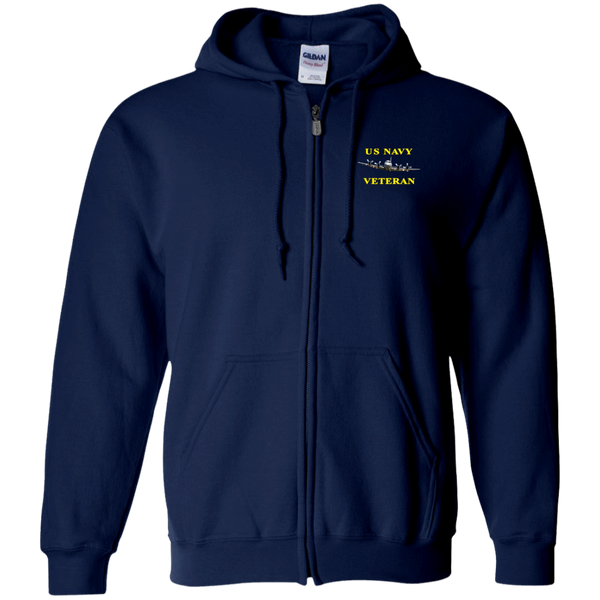 Navy Vet 2 Zip Up Hooded Sweatshirt