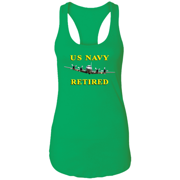 Navy Retired 1 Ladies' Ideal Racerback Tank