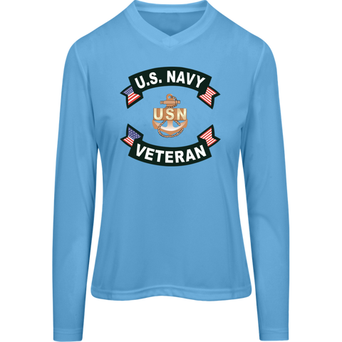 Navy Vet 1 Team 365 Ladies' Zone LS Tee