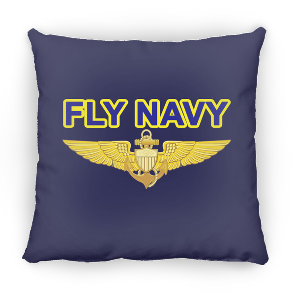 Fly Navy Aviator Pillow - Small Square