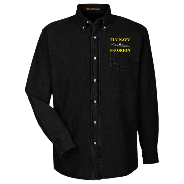 Fly Navy P-3 3 Harriton LS Denim Shirt