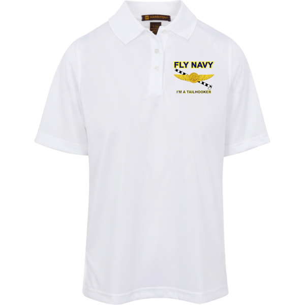 Fly Navy Tailhooker 2 Harriton Ladies' Advantage Plus Polo