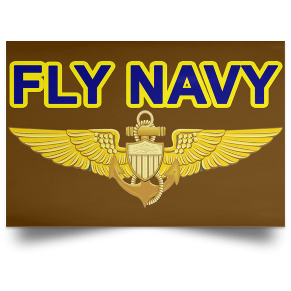 Fly Navy Aviator Poster - Landscape