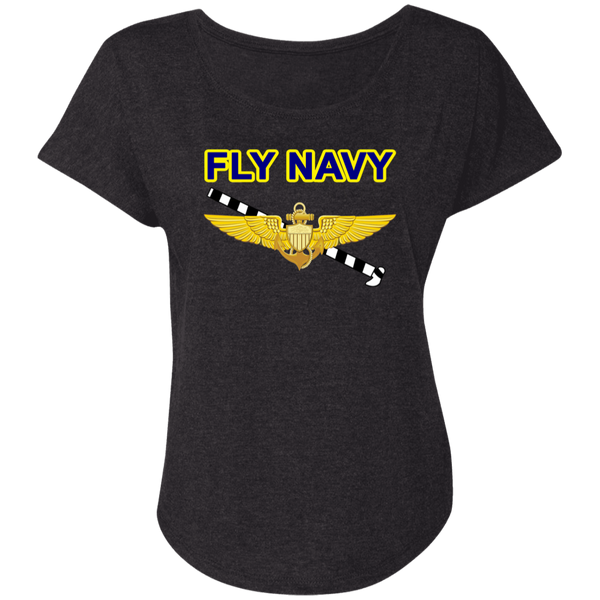 Fly Navy Tailhook 1 Ladies' Triblend Dolman Sleeve