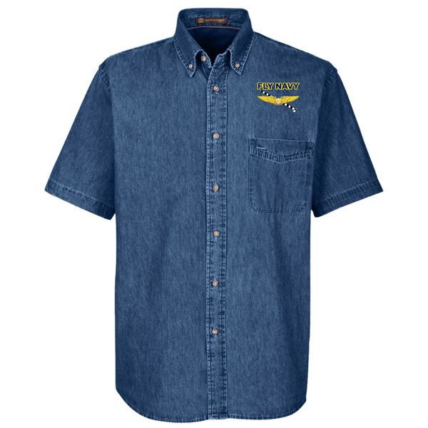 Fly Navy Tailhook 3 Harriton Denim Shirt