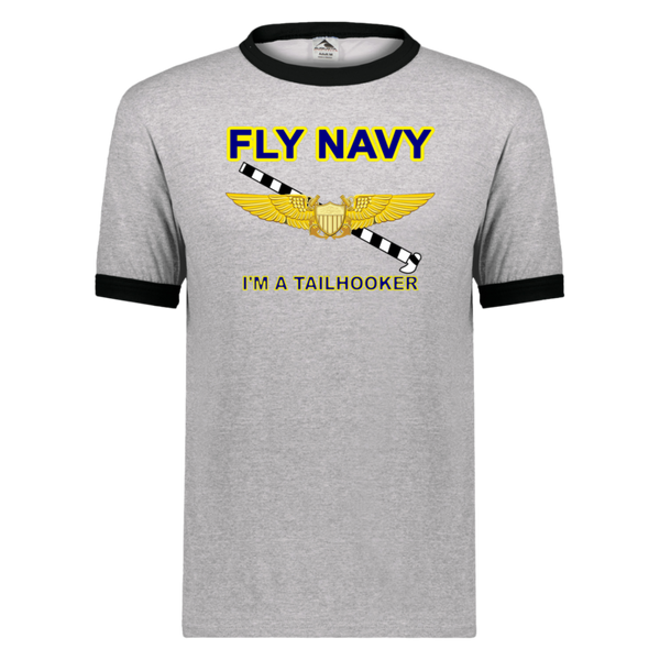 Fly Navy Tailhooker 3 Unisex Ringer Tee