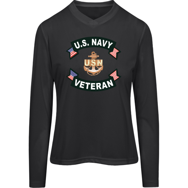 Navy Vet 1 Team 365 Ladies' Zone LS Tee