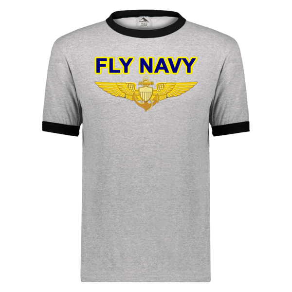 Fly Navy Aviator Unisex Ringer Tee