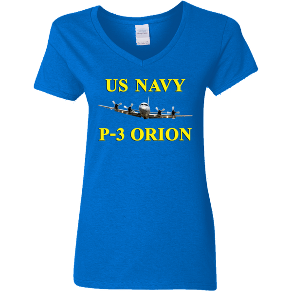 US Navy P-3 3 Ladies' V-Neck T-Shirt