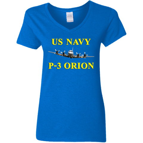 US Navy P-3 3 Ladies' V-Neck T-Shirt