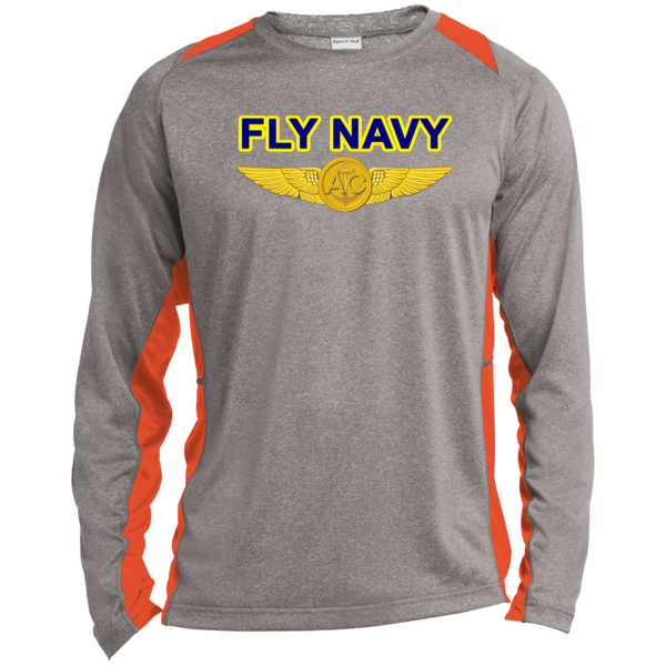 Fly Navy Aircrew LS Heather Colorblock Tee