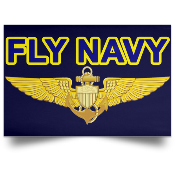 Fly Navy Aviator Poster - Landscape