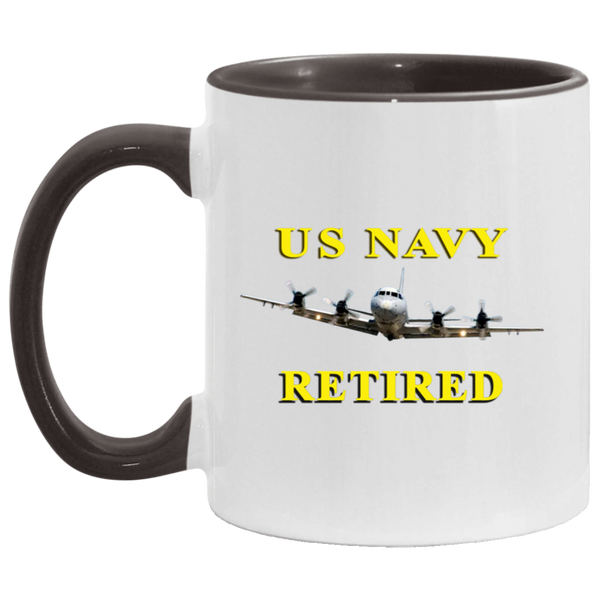 Navy Retired 1 Accent Mug - 11oz